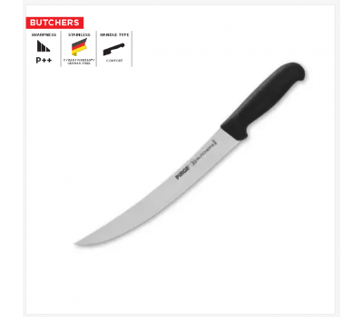BUTCHERS НОЖ МЯСНИКА ИЗОГНУТЫЙ 26 СМ, ЧЕРНЫЙ /39620/ PIRGE / ТУРЦИЯ