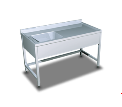 Стол с ванной моечной 1400*600*850 мм, с бортом / нерж. сталь / РБ